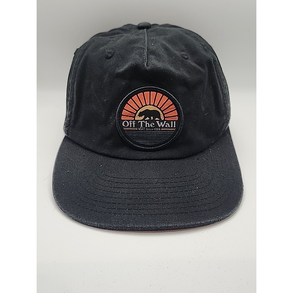 Vans Cali Bear Off The Wall Black Snapback Cap Hat Patch California Skateboard